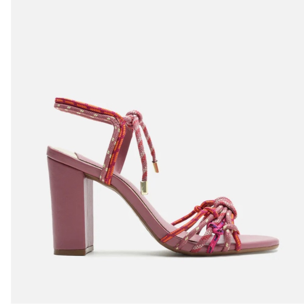 Arezzo tan and pink heel- size 9